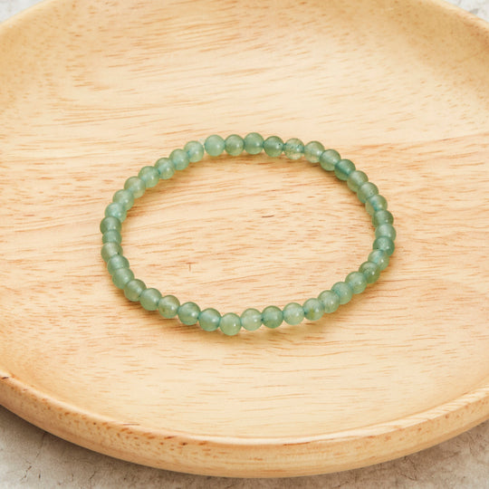 Green Aventurine Mini Beaded Gemstone Stretch Bracelet - Philip Jones Jewellery
