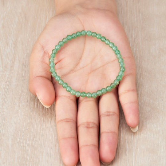 Green Aventurine Mini Beaded Gemstone Stretch Bracelet - Philip Jones Jewellery