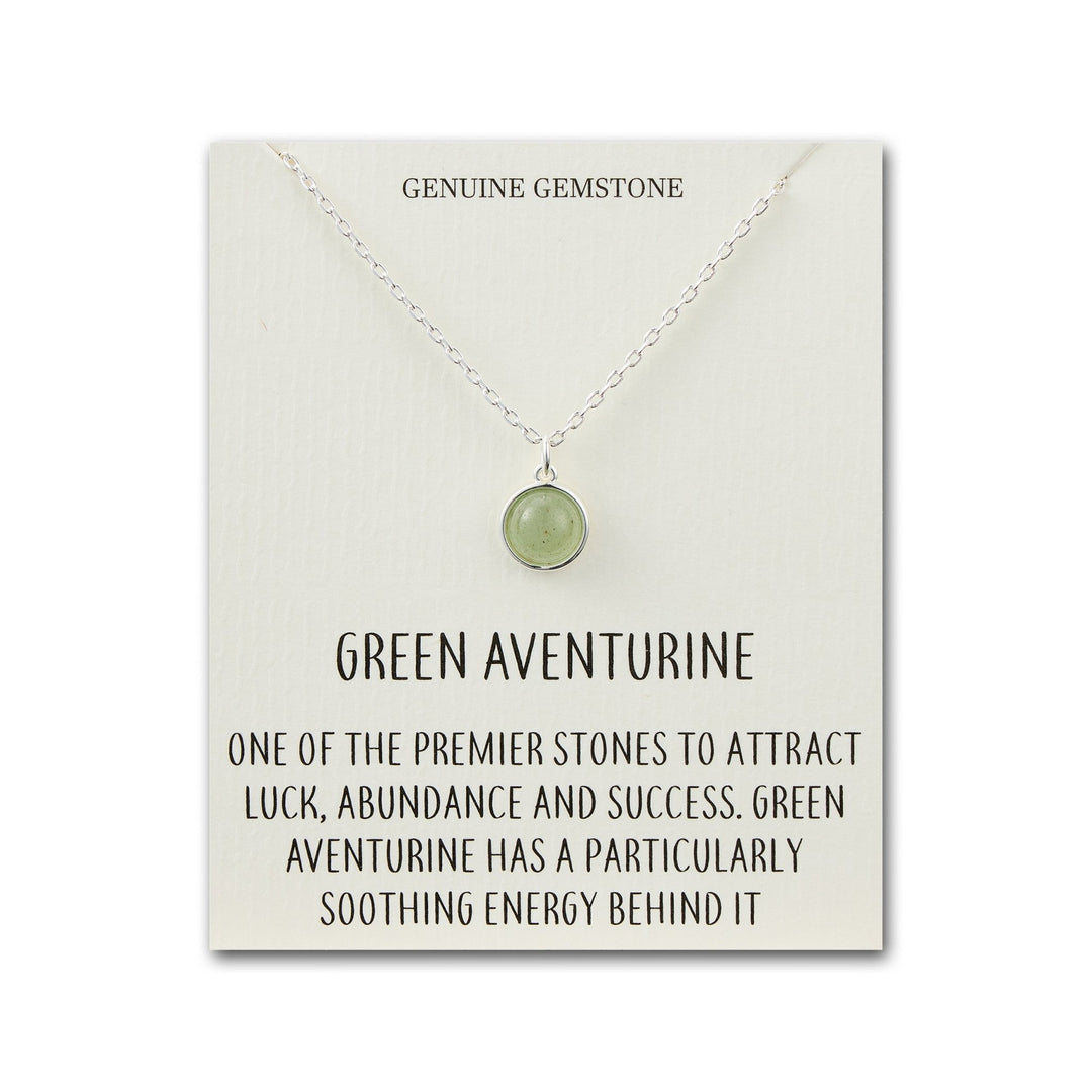 Green Aventurine Necklace with Quote Card - Philip Jones Jewellery