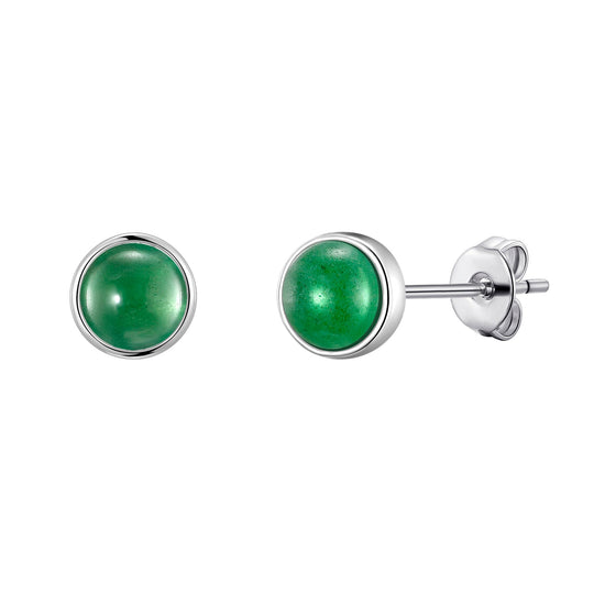 Green Aventurine Stud Earrings with Quote Card - Philip Jones Jewellery