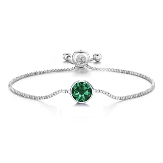 Green Crystal Bracelet Created with Zircondia® Crystals - Philip Jones Jewellery