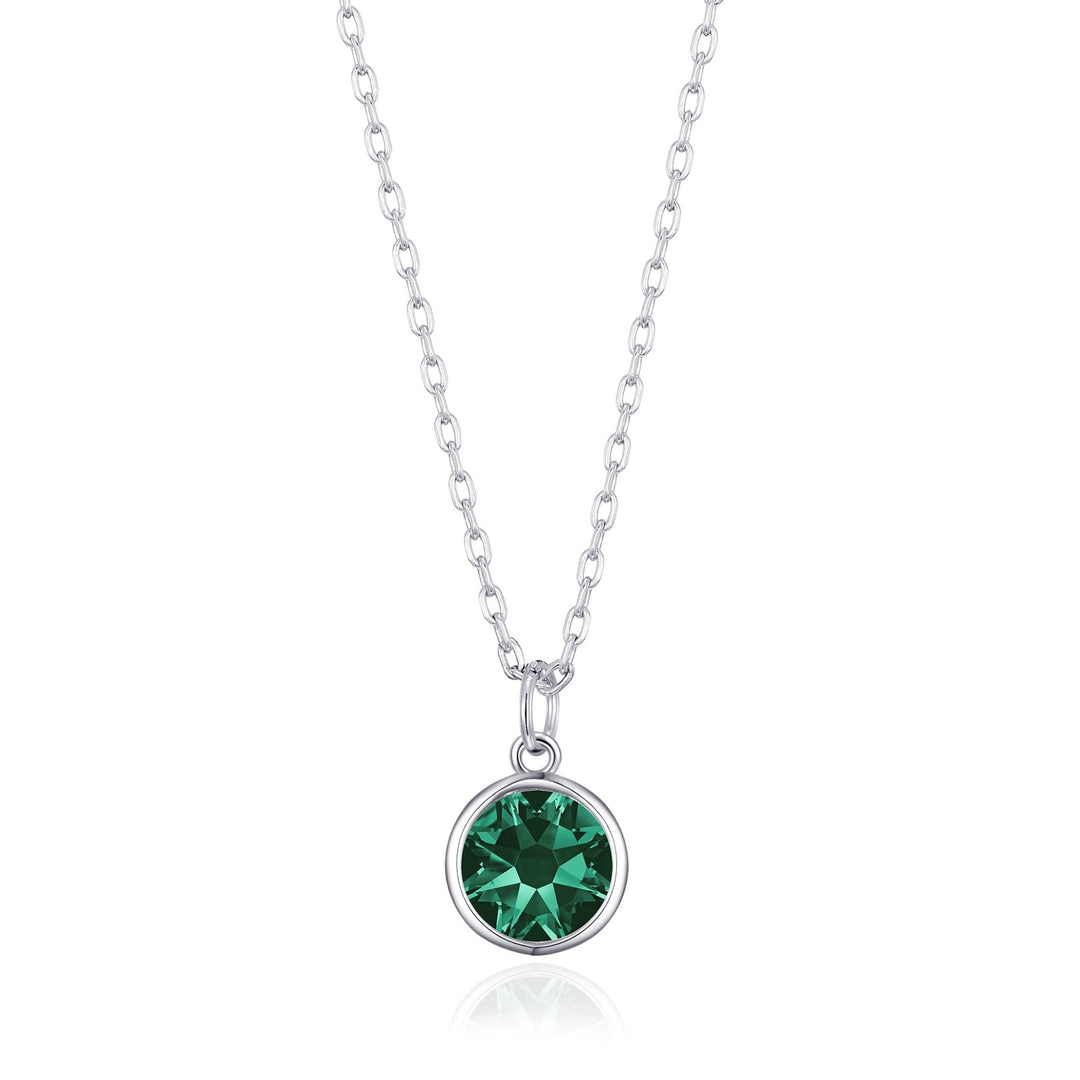 Green Crystal Necklace Created with Zircondia® Crystals - Philip Jones Jewellery