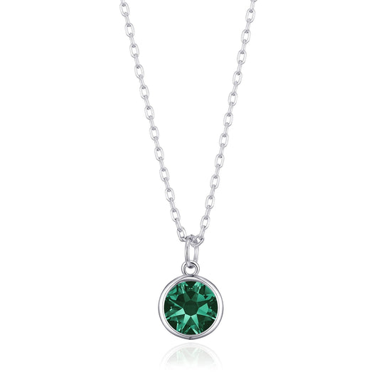 Green Crystal Necklace Created with Zircondia® Crystals - Philip Jones Jewellery