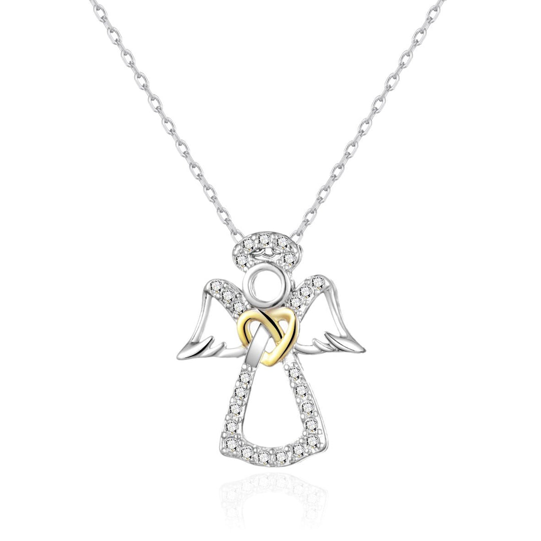 Guardian Angel Necklace with Quote Card Created with Zircondia® Crystals - Philip Jones Jewellery