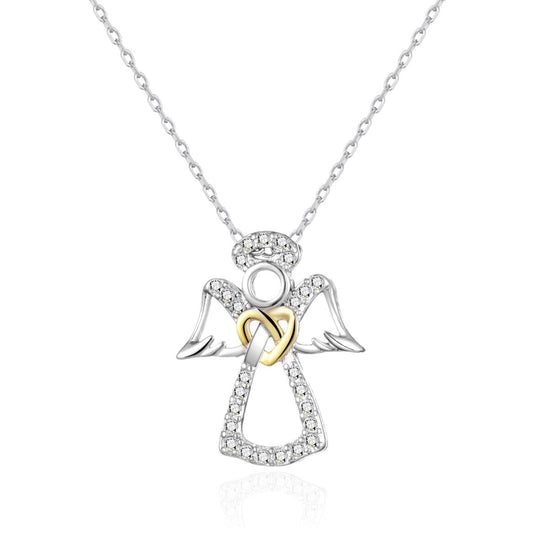 Guardian Angel Necklace with Quote Card Created with Zircondia® Crystals - Philip Jones Jewellery