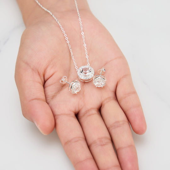 Halo Set Created with Zircondia® Crystals - Philip Jones Jewellery