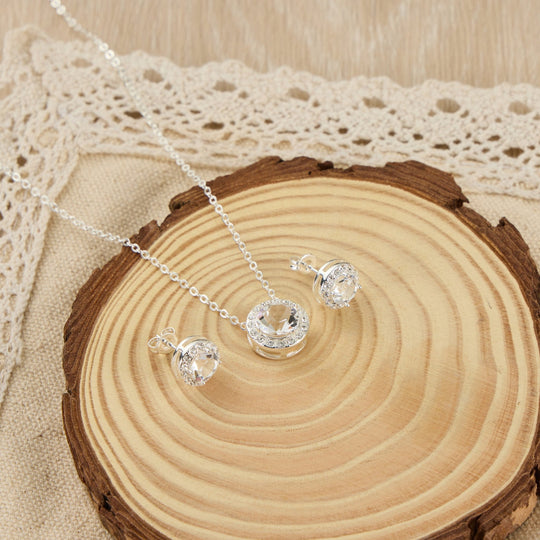 Halo Set Created with Zircondia® Crystals - Philip Jones Jewellery