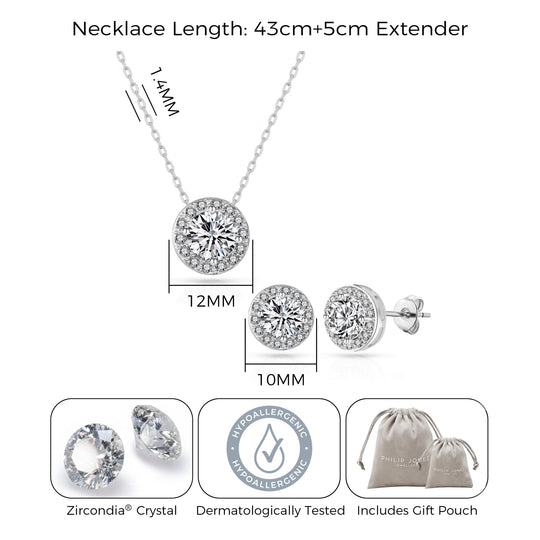 Halo Set Created with Zircondia® Crystals - Philip Jones Jewellery