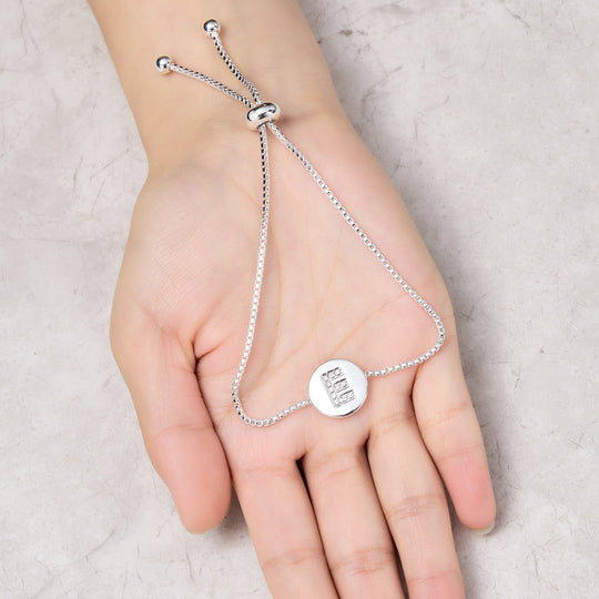 Initial Friendship Bracelet Letter E Created with Zircondia® Crystals - Philip Jones Jewellery