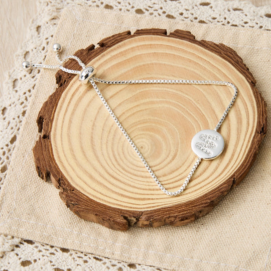 Initial Friendship Bracelet Letter M Created with Zircondia® Crystals - Philip Jones Jewellery