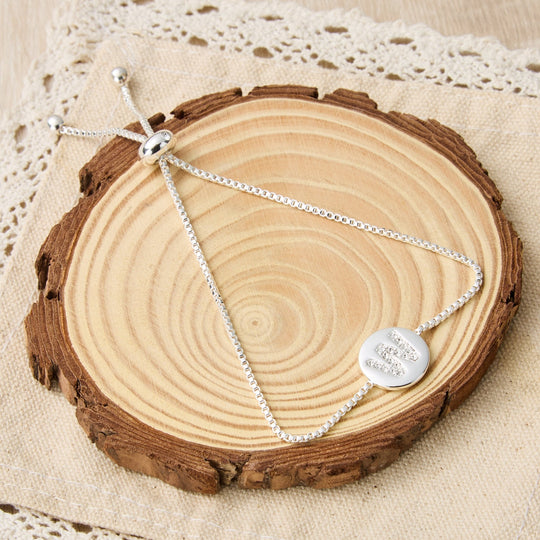 Initial Friendship Bracelet Letter W Created with Zircondia® Crystals - Philip Jones Jewellery