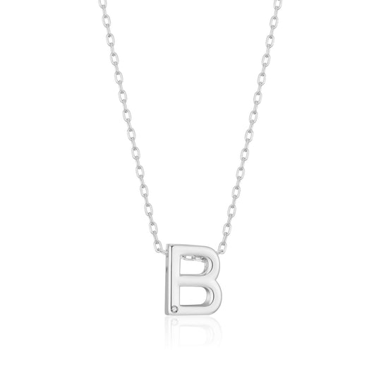 Initial Necklace Letter B Created with Zircondia® Crystals - Philip Jones Jewellery