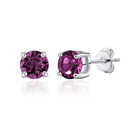 June (Alexandrite) Birthstone Earrings Created with Zircondia® Crystals - Philip Jones Jewellery