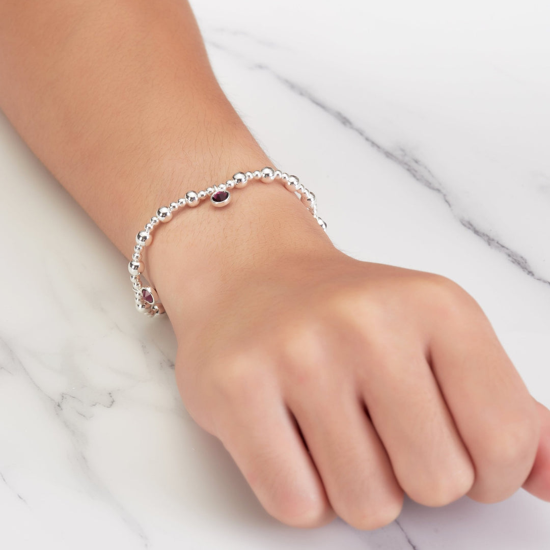 June (Alexandrite) Birthstone Stretch Charm Bracelet with Quote Gift Box - Philip Jones Jewellery
