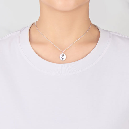 June Birth Flower Rose Necklace with Card - Philip Jones Jewellery