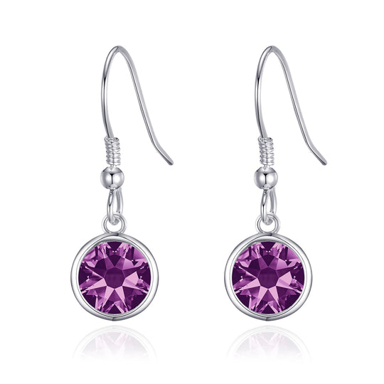 June Birthstone Drop Earrings Created with Alexandrite Zircondia® Crystals - Philip Jones Jewellery