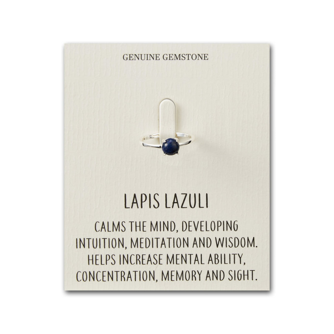 Lapis Adjustable Ring with Quote Card - Philip Jones Jewellery
