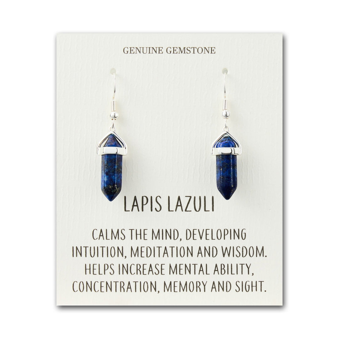 Lapis Gemstone Drop Earrings with Quote Card - Philip Jones Jewellery