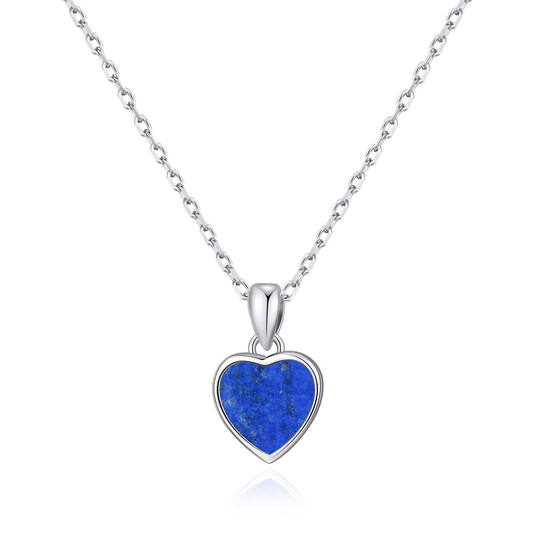 Lapis Gemstone Heart Necklace - Philip Jones Jewellery