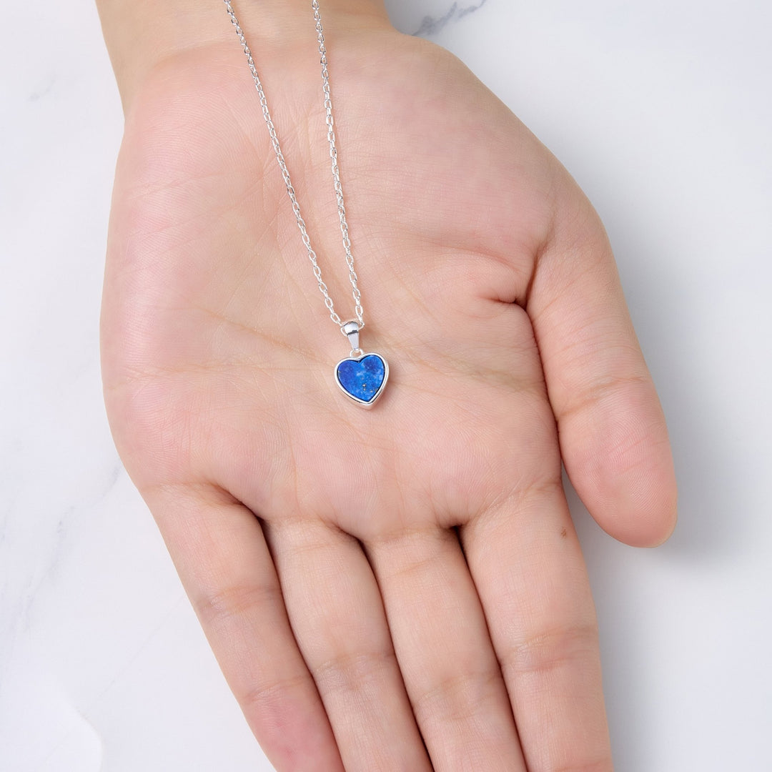 Lapis Gemstone Heart Necklace - Philip Jones Jewellery
