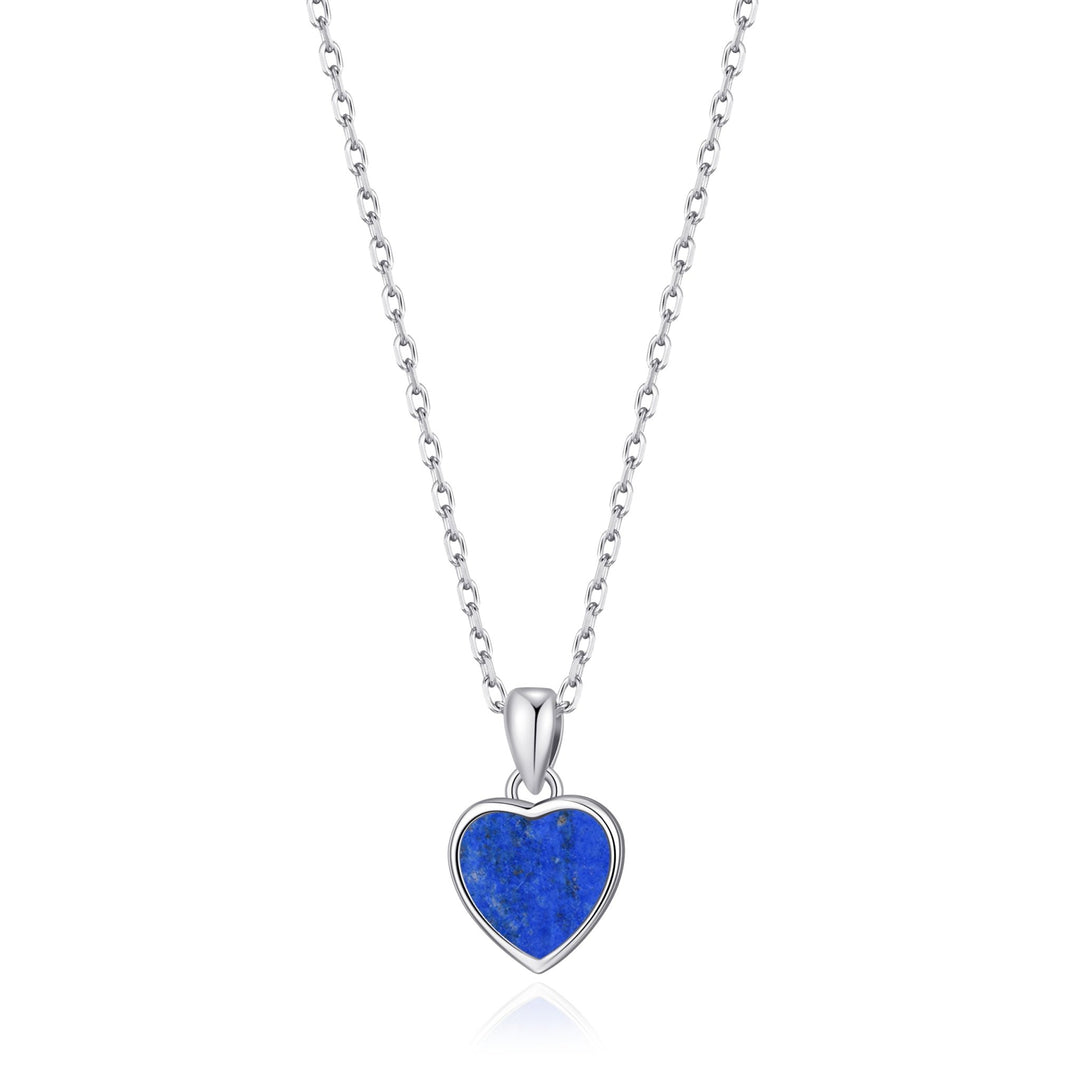 Lapis Gemstone Heart Necklace - Philip Jones Jewellery
