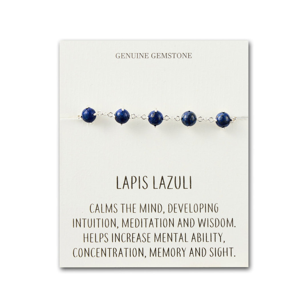 Lapis Lazuli Gemstone Bracelet with Quote Card - Philip Jones Jewellery