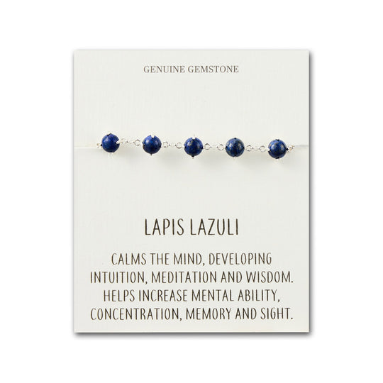 Lapis Lazuli Gemstone Bracelet with Quote Card - Philip Jones Jewellery