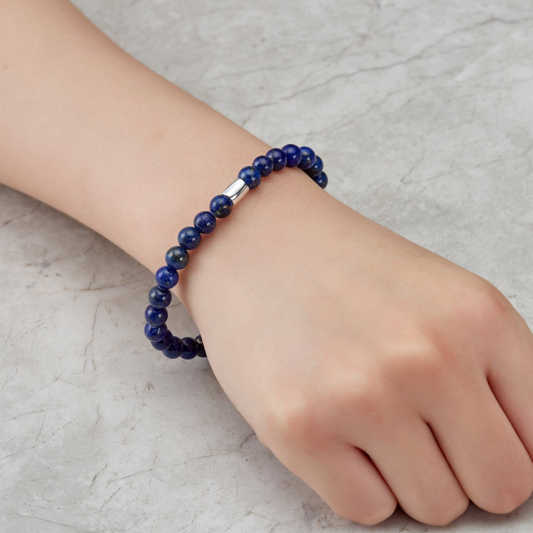 Lapis Lazuli Gemstone Stretch Bracelet for Women - Philip Jones Jewellery