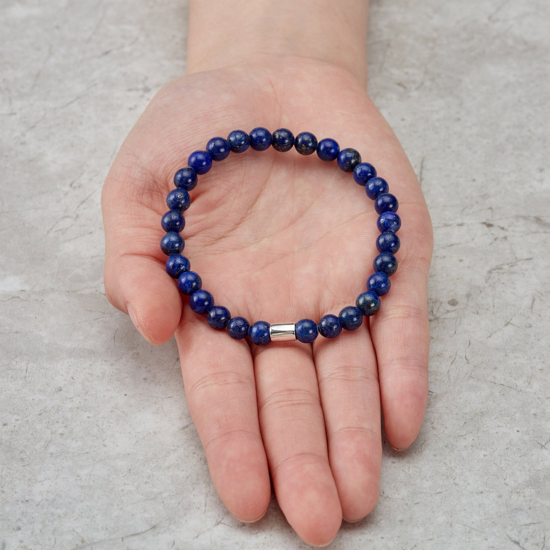 Lapis Lazuli Gemstone Stretch Bracelet for Women - Philip Jones Jewellery