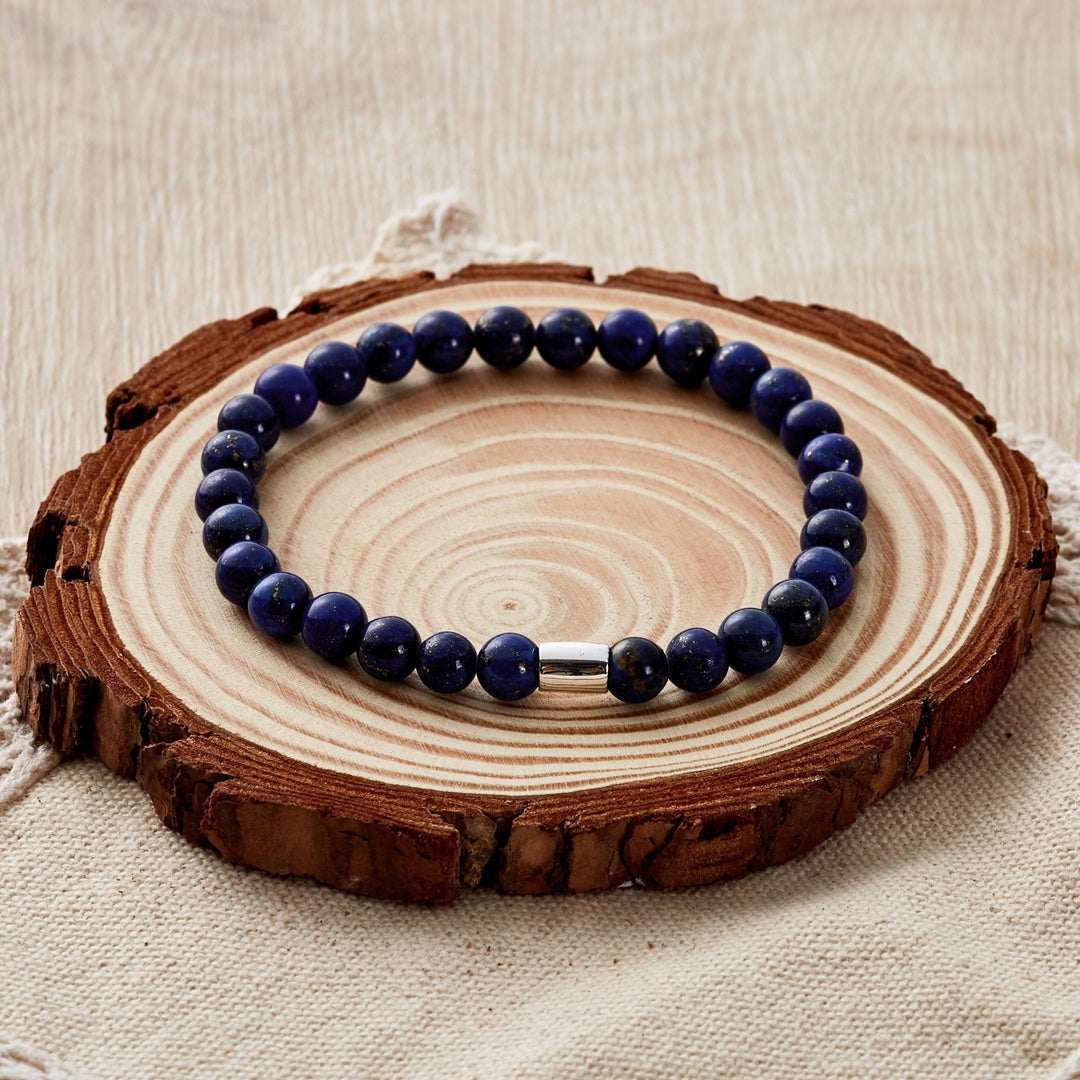 Lapis Lazuli Gemstone Stretch Bracelet for Women - Philip Jones Jewellery
