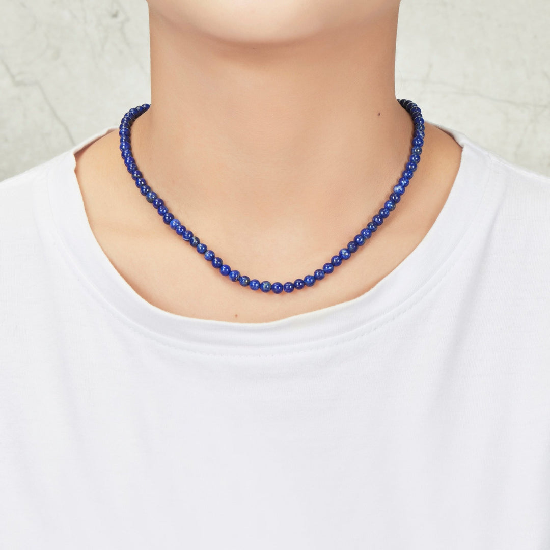 Lapis Mini Beaded Gemstone Necklace - Philip Jones Jewellery