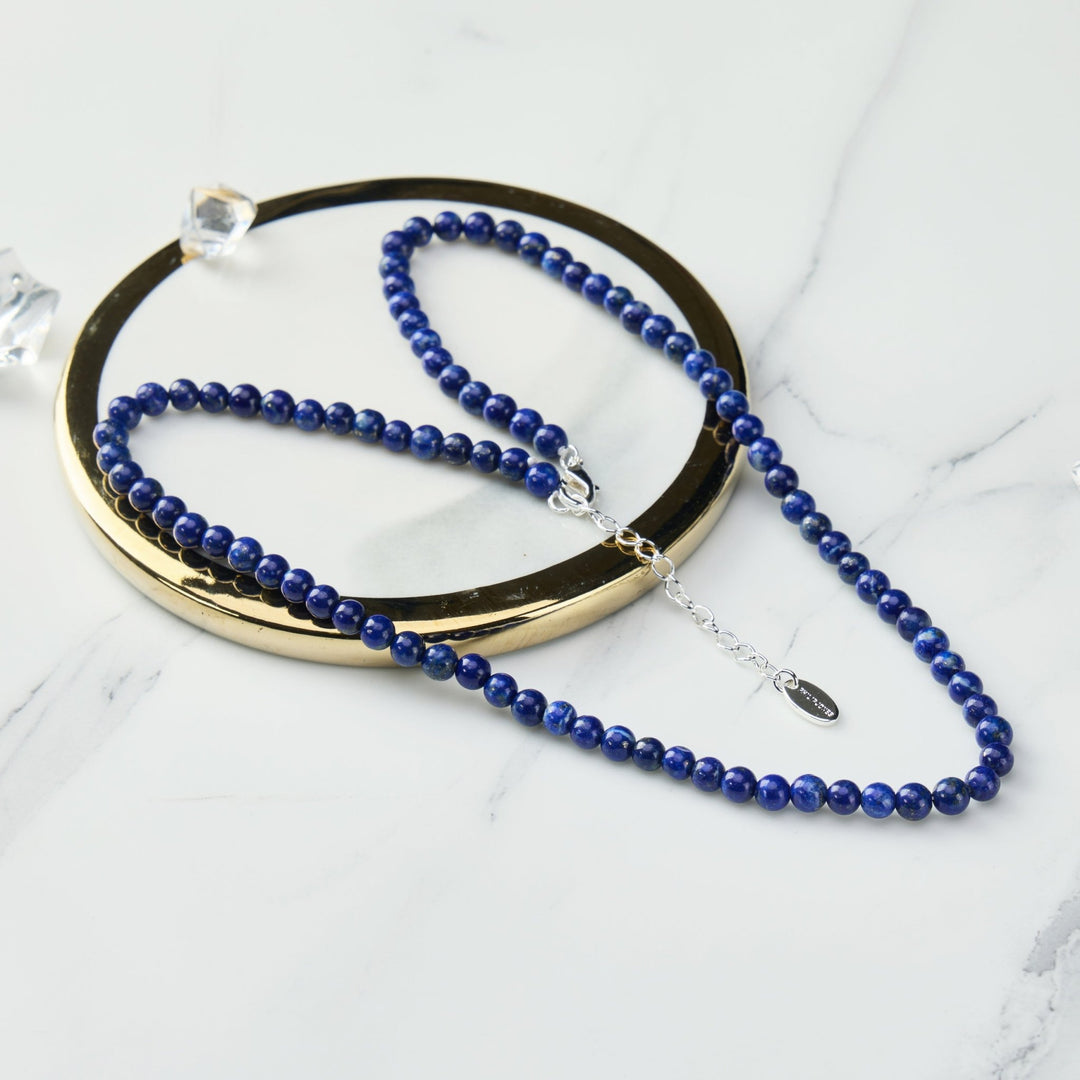 Lapis Mini Beaded Gemstone Necklace - Philip Jones Jewellery
