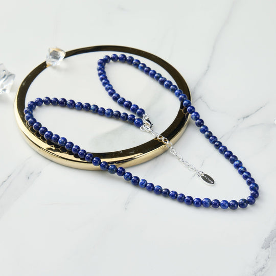 Lapis Mini Beaded Gemstone Necklace - Philip Jones Jewellery