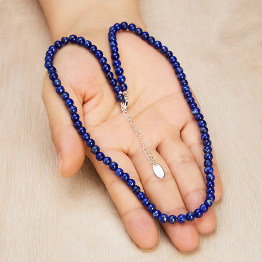 Lapis Mini Beaded Gemstone Necklace - Philip Jones Jewellery