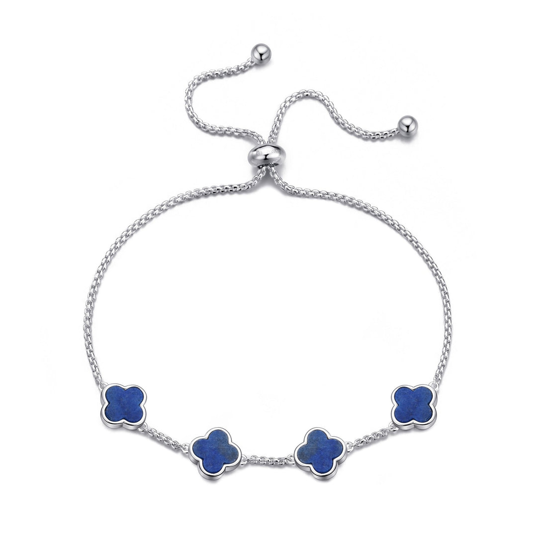 Lapis Multi Clover Friendship Bracelet - Philip Jones Jewellery