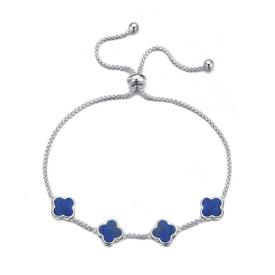 Lapis Multi Clover Friendship Bracelet - Philip Jones Jewellery