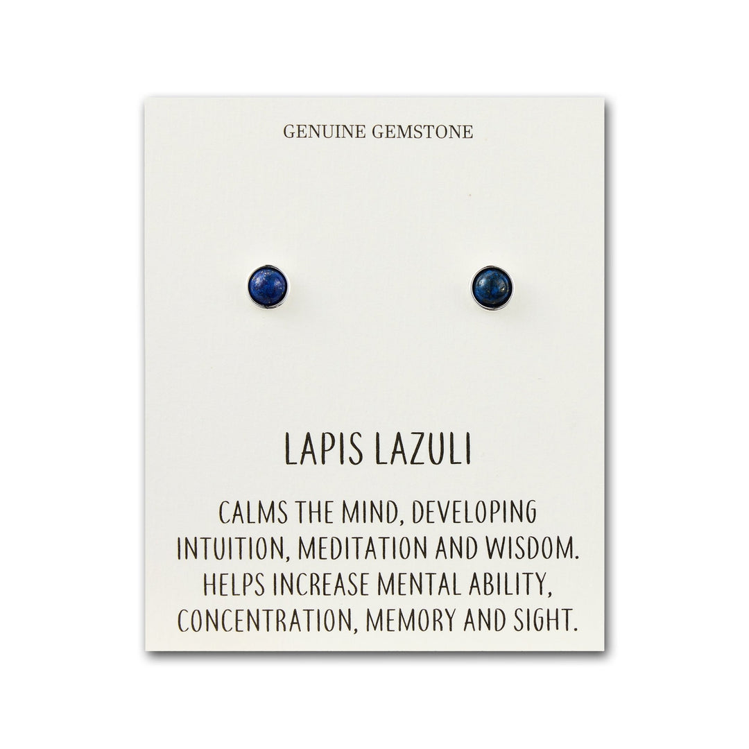 Lapis Stud Earrings with Quote Card - Philip Jones Jewellery
