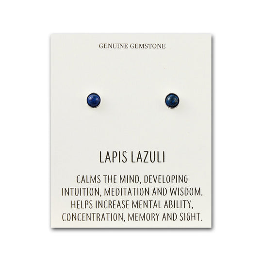 Lapis Stud Earrings with Quote Card - Philip Jones Jewellery