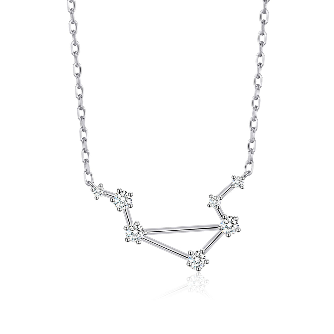 Libra Star Sign Zodiac Constellation Necklace with Zircondia® Crystals - Philip Jones Jewellery