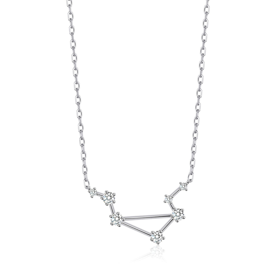Libra Star Sign Zodiac Constellation Necklace with Zircondia® Crystals - Philip Jones Jewellery