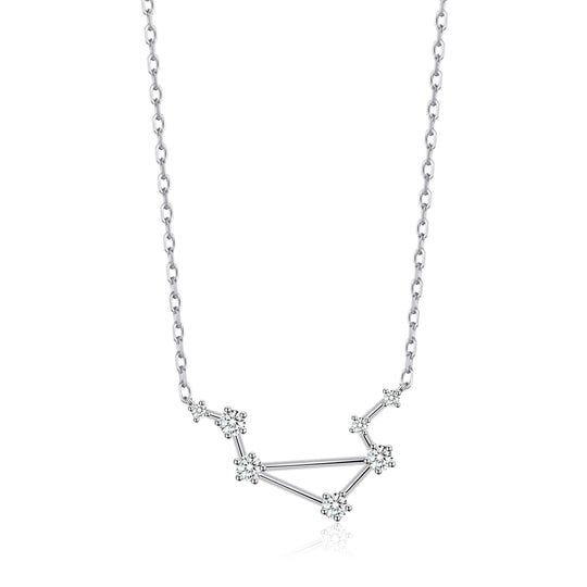 Libra Star Sign Zodiac Constellation Necklace with Zircondia® Crystals - Philip Jones Jewellery