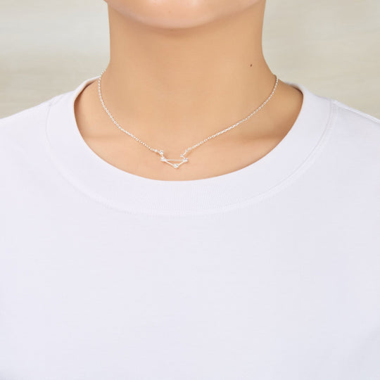Libra Star Sign Zodiac Constellation Necklace with Zircondia® Crystals - Philip Jones Jewellery