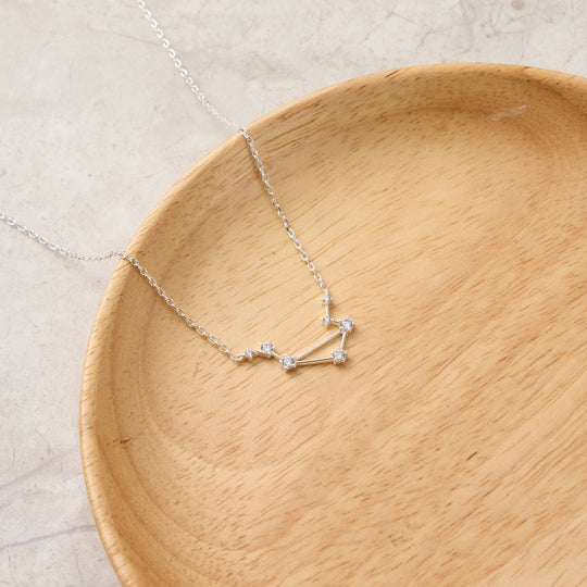 Libra Star Sign Zodiac Constellation Necklace with Zircondia® Crystals - Philip Jones Jewellery