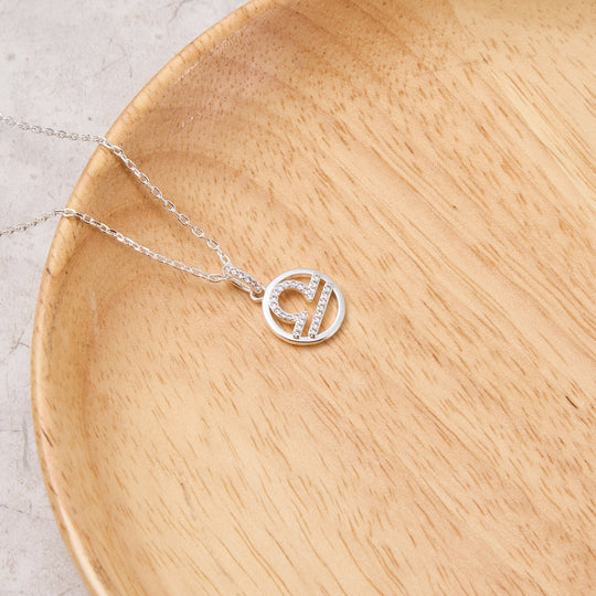 Libra Star Sign Zodiac Necklace and Quote Card with Zircondia® Crystals - Philip Jones Jewellery