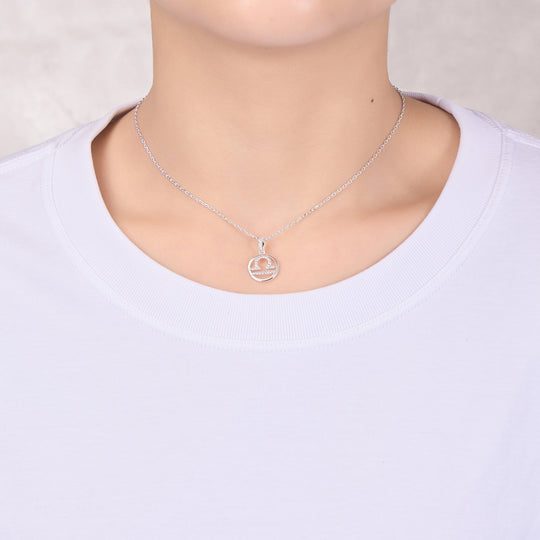 Libra Star Sign Zodiac Necklace with Zircondia® Crystals - Philip Jones Jewellery