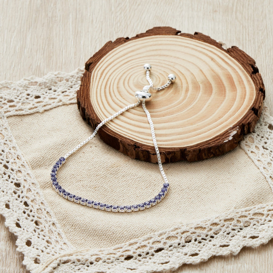 Light Purple Tennis Friendship Bracelet Created with Zircondia® Crystals - Philip Jones Jewellery