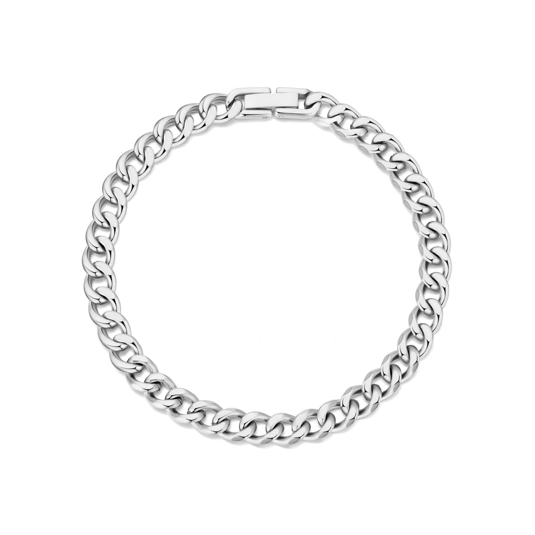 Men's 6mm Stainless Steel 7.5 - 8.5 Inch Curb Chain Bracelet - Philip Jones Jewellery
