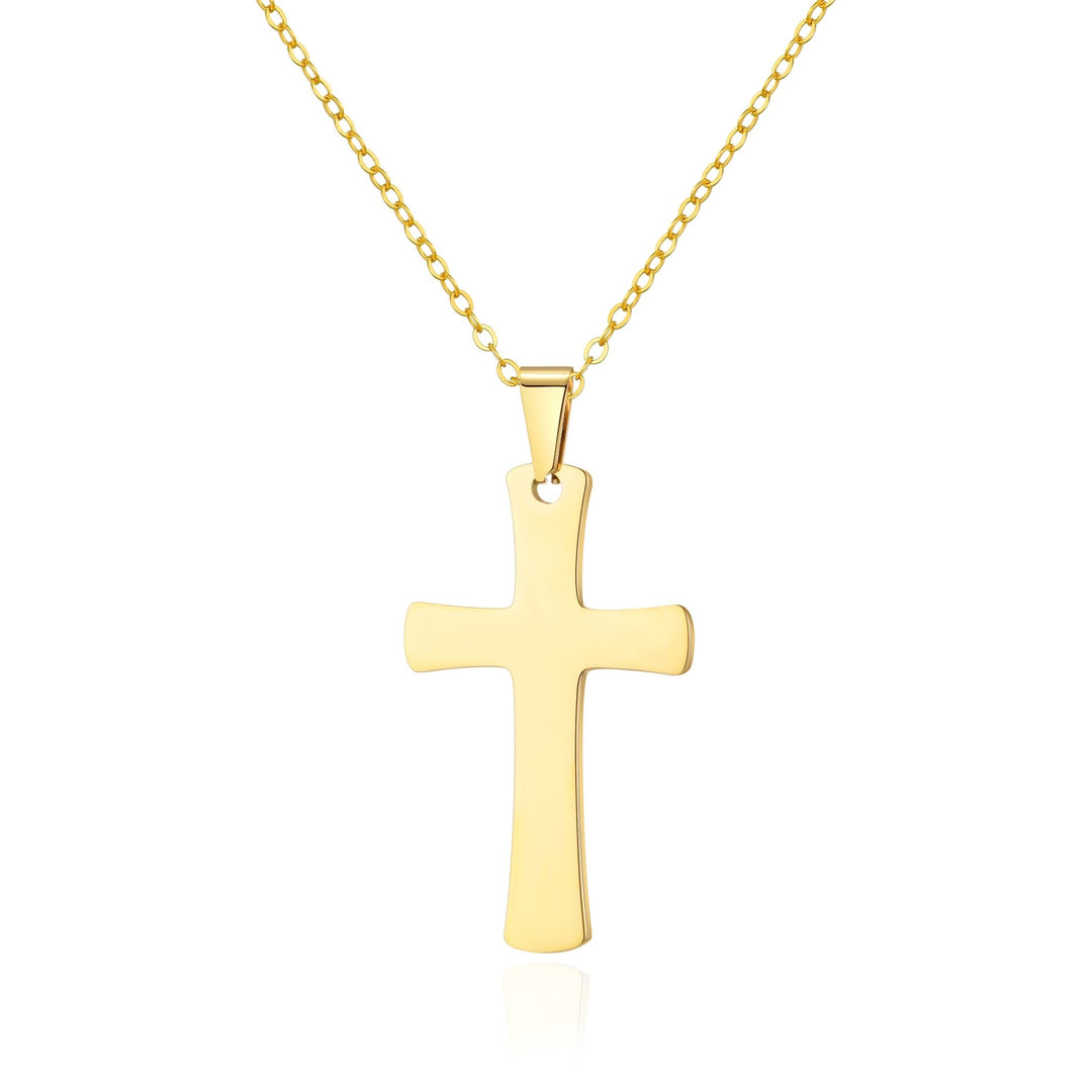 Men's Gold Plated Stainless Steel Cross Necklace - Philip Jones Jewellery