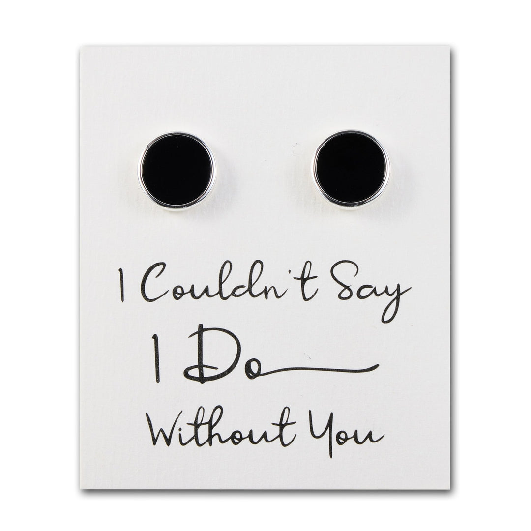Men's I Couldn't Say I Do Without You Black Onyx Gemstone Cufflinks - Philip Jones Jewellery