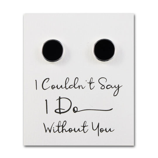 Men's I Couldn't Say I Do Without You Black Onyx Gemstone Cufflinks - Philip Jones Jewellery